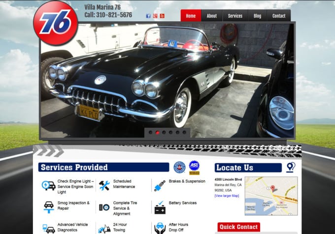 auto repair website designer