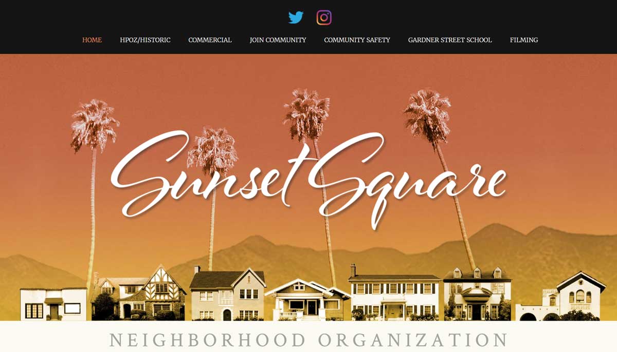 Wordpress design for sunset square in hollywood