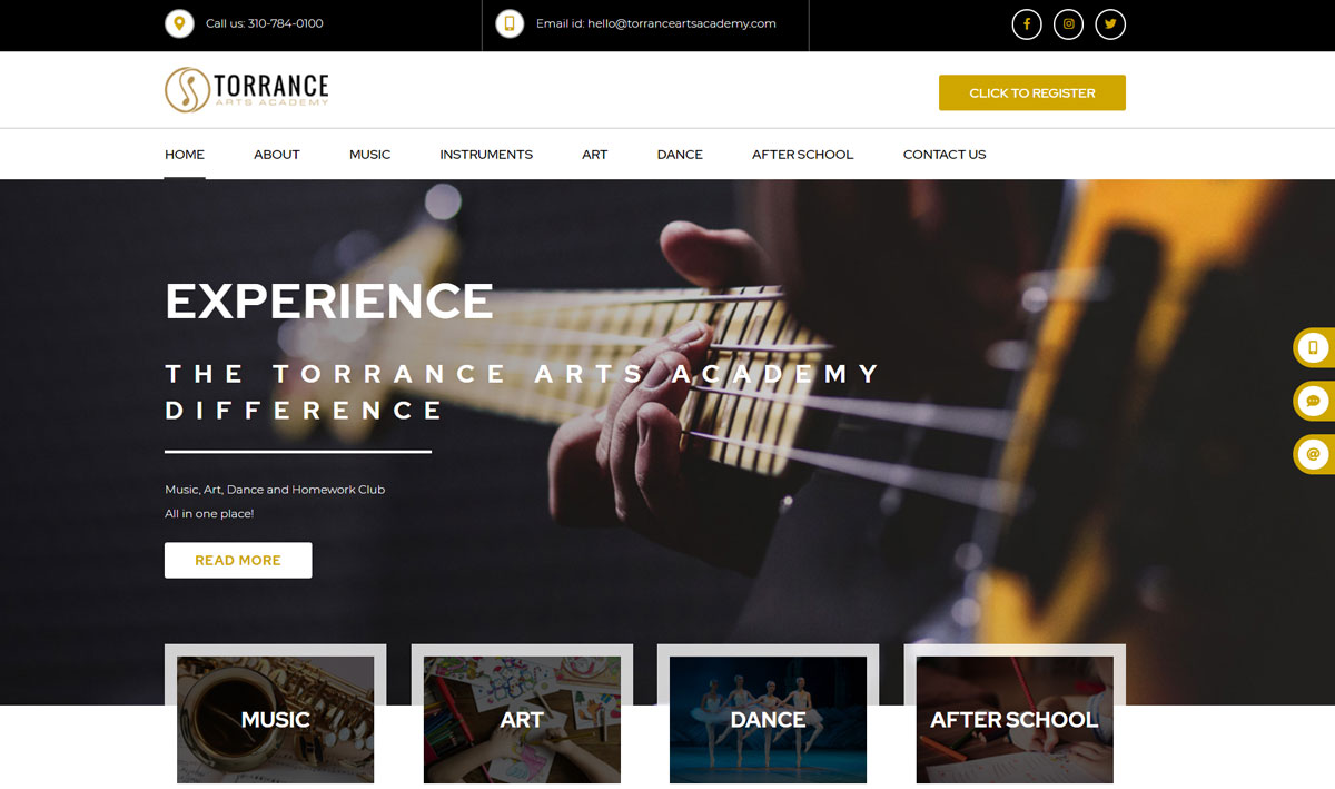 web design for art academy